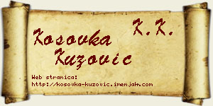 Kosovka Kuzović vizit kartica